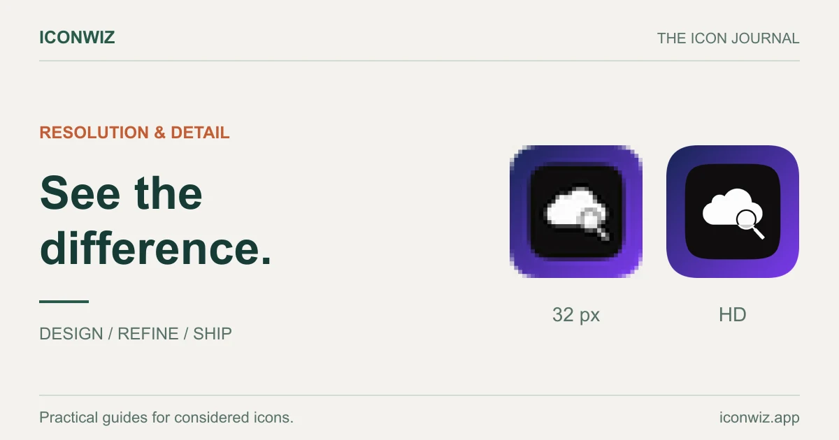 Editorial cover: HD App Icon Generator: AI Upscaling for 1024x1024 Icons
